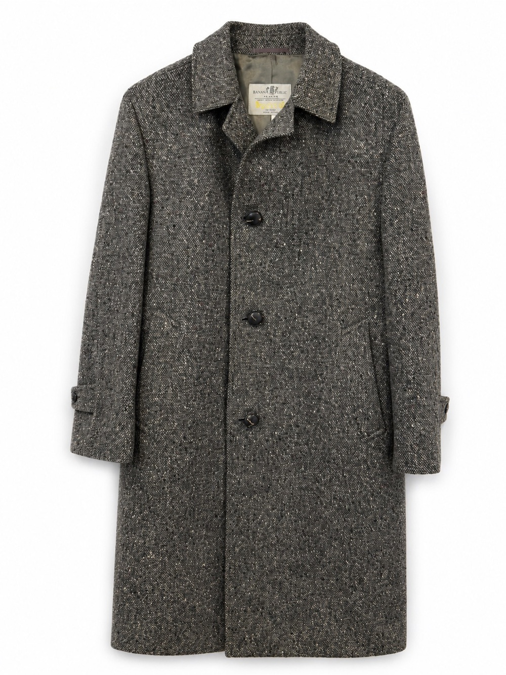Vintage Aquascutum of London Pure Wool Gray Tweed Overcoat Made in Canada | - Picture 3 of 14